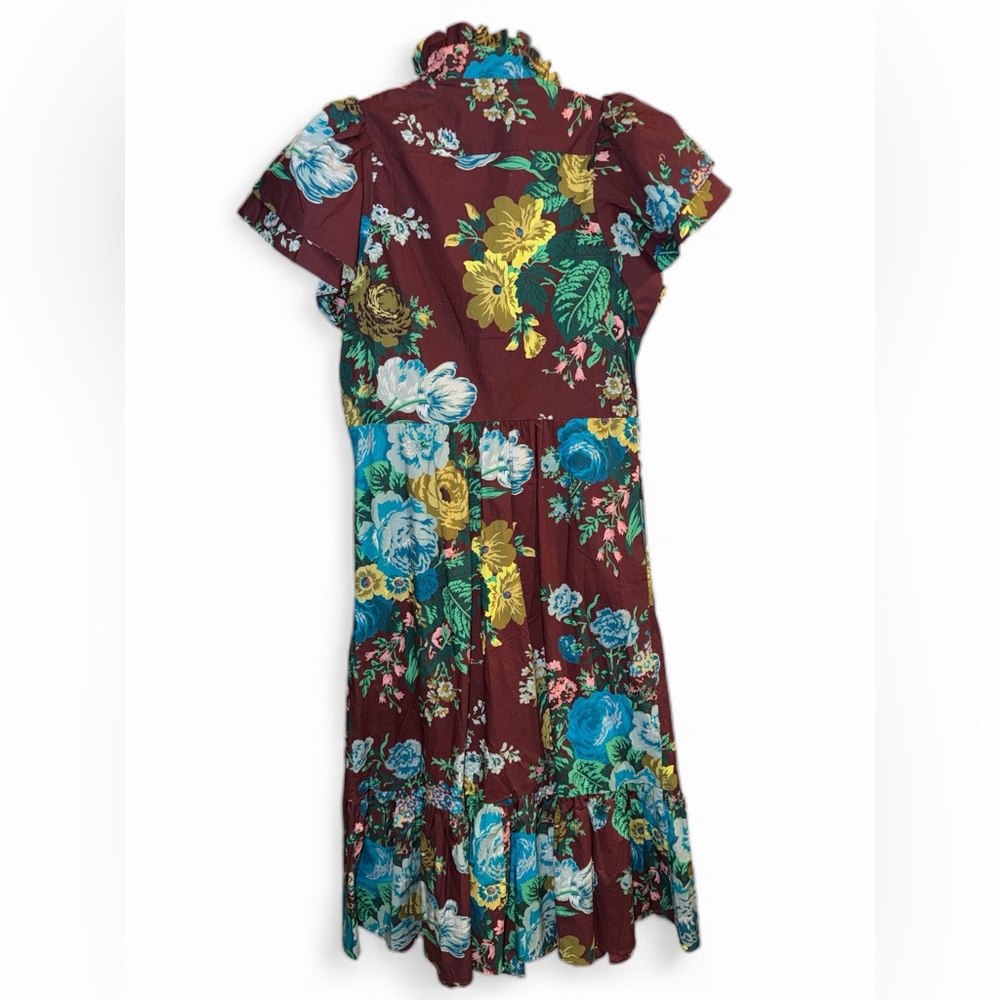 TUCKERNUCK Alice Merlot Sharp Floral midi dress•NWOT - Picture 4 of 4